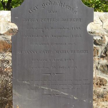 JOUBERT Jozua Petrus 1799-1865 &amp; Susanna Catharina Maria BURGER 1809-1867