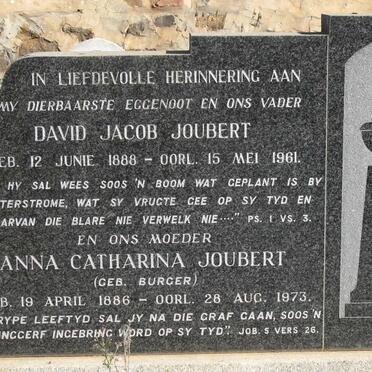 JOUBERT David Jacob 1888-1961 &amp; Anna Catharina BURGER 1886-1973