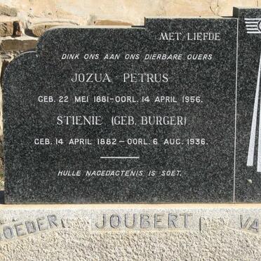 JOUBERT Jozua Petrus 1881-1956 &amp; Stienie BURGER 1882-1936