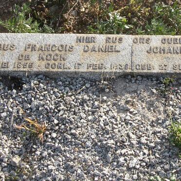 KOCK Jacobus Francois Daniel, de 1855-1938 &amp; Johanna Sophia VAN ZYL 1849-1931