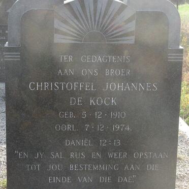 KOCK Christoffel Johannes, de 1910-1974