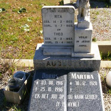 AUGUSTYN Dorus 1916-1996 &amp; Martha 1920- :: AUGUSTYN Rita 1955-1955 :: AUGUSTYN Theo 1957-1957