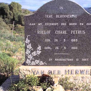 MERWE Roelof Charl Petrus, van der 1883-1960