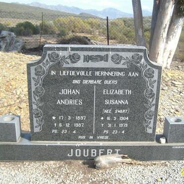 JOUBERT Johan Andries 1897-1987 &amp; Elizabeth Susanna SWART 1904-1979
