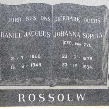 ROSSOUW Daniel Jacobus 1868-1948 &amp; Johanna Sophia VAN ZYL 1878-1934