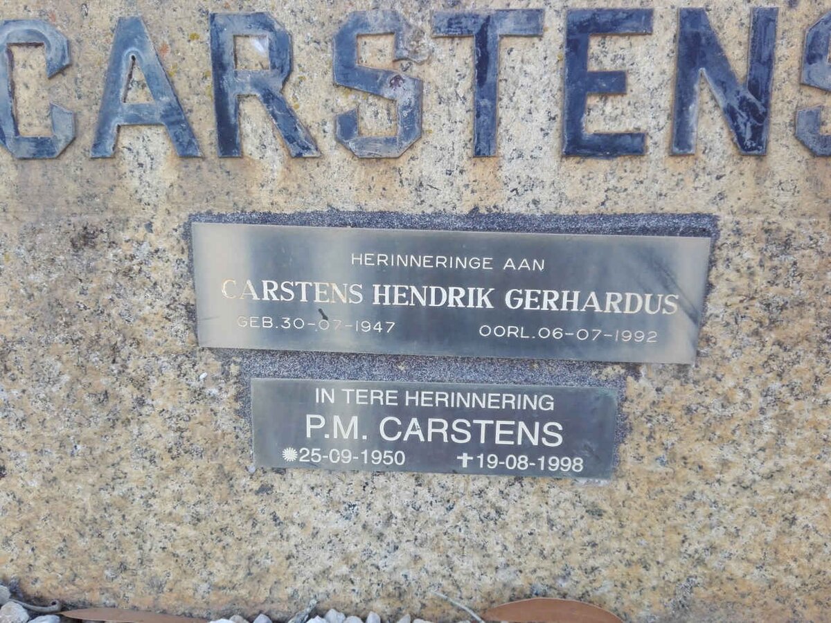 CARSTENS Hendrik Gerhardus 1947-1992 :: CARSTENS P.M. 1950-1998
