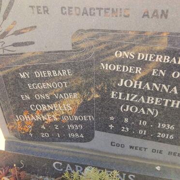 CARSTENS Cornelis Johannes 1939-1984 & Johanna Elizabeth 1936-2016