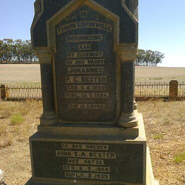 BESTER Johannes P.C. 1859-1934 &amp; Anna E.A.. KOTZE 1864-1939
