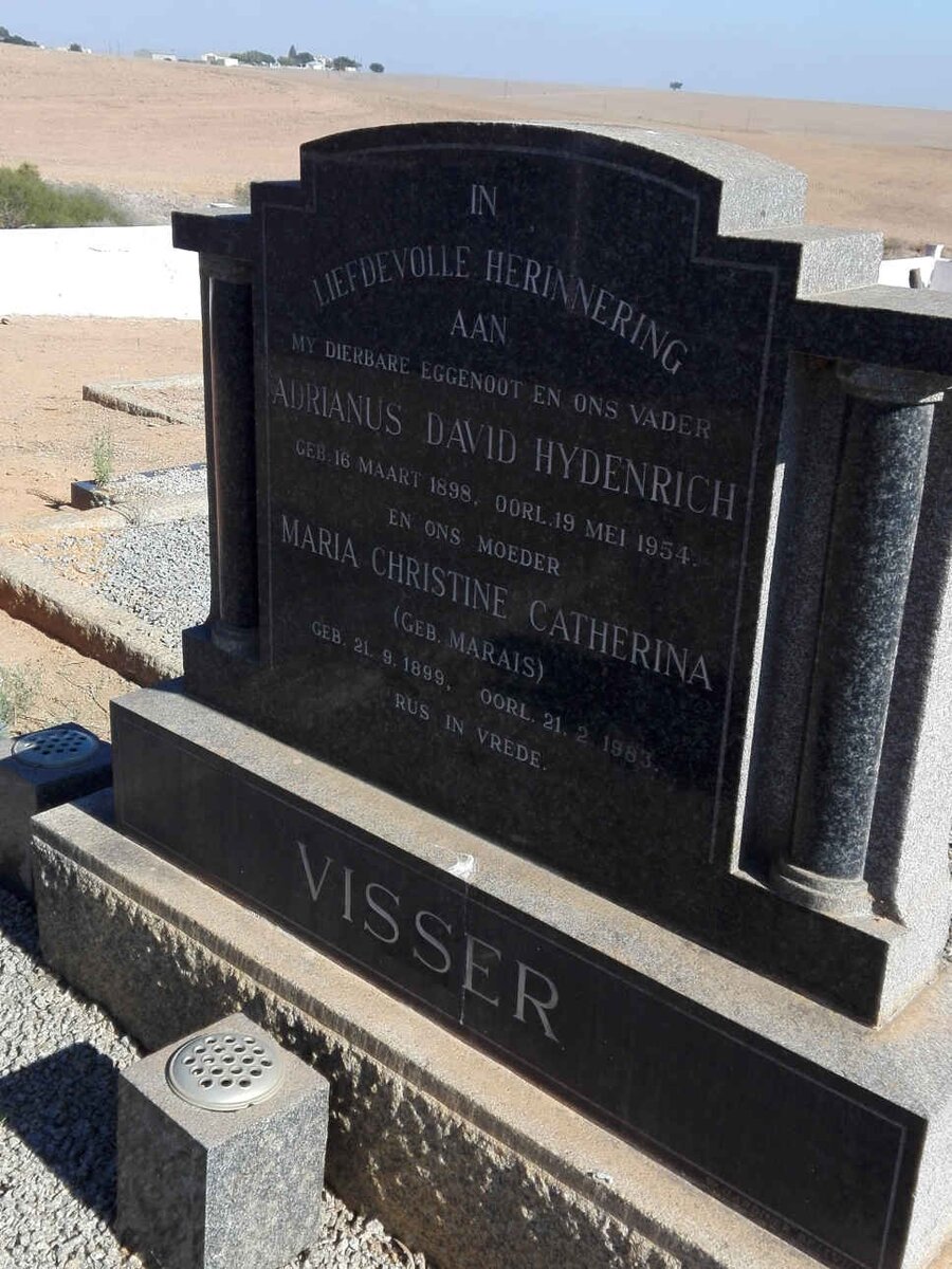 VISSER Adrianus David Hydenrich 1898-1954 & Maria Christine Catherina MARAIS 1899-1983