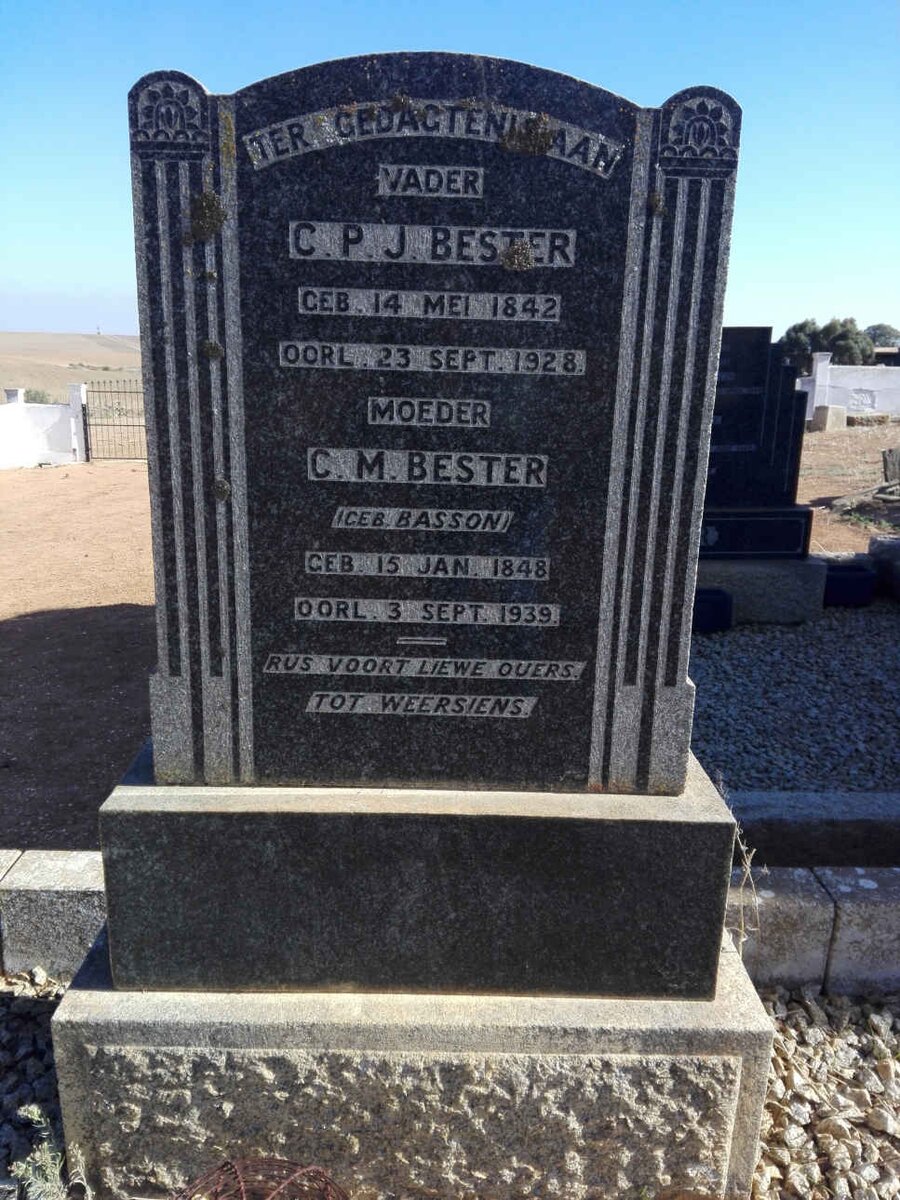 BESTER C.P.J. 1842-1928 & C.M. BASSON 1848-1939