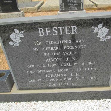 BESTER Alwyn J.N. 1897-1981 &amp; Johanna J.H. 1909-2003
