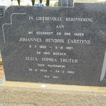 CARSTENS Johannes Hendrik 1900-1967 &amp; Eliza Sophia Truter HUISAMEN 1904-1980