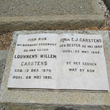 CARSTENS Louwrens Willem 1878-1951 &amp; Dina E.J. BESTER 1885-1959