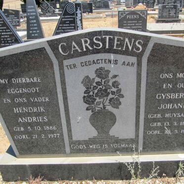 CARSTENS Hendrik Andries 1886-1977 &amp; Gysbertha Johanna HUYSAMEN 1893-1982