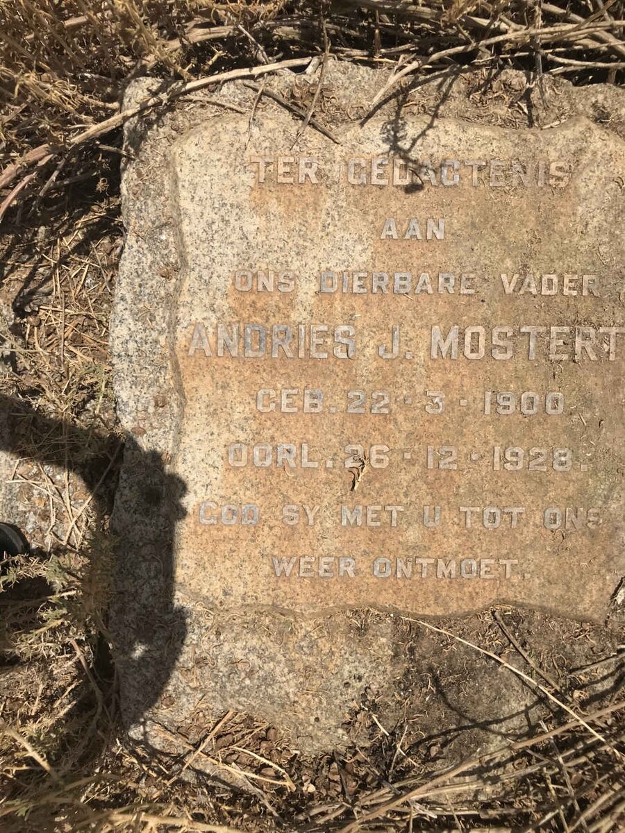MOSTERT Andries J. 1900-1928