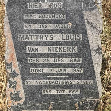 NIEKERK Matthys Louis, van 1888-1957