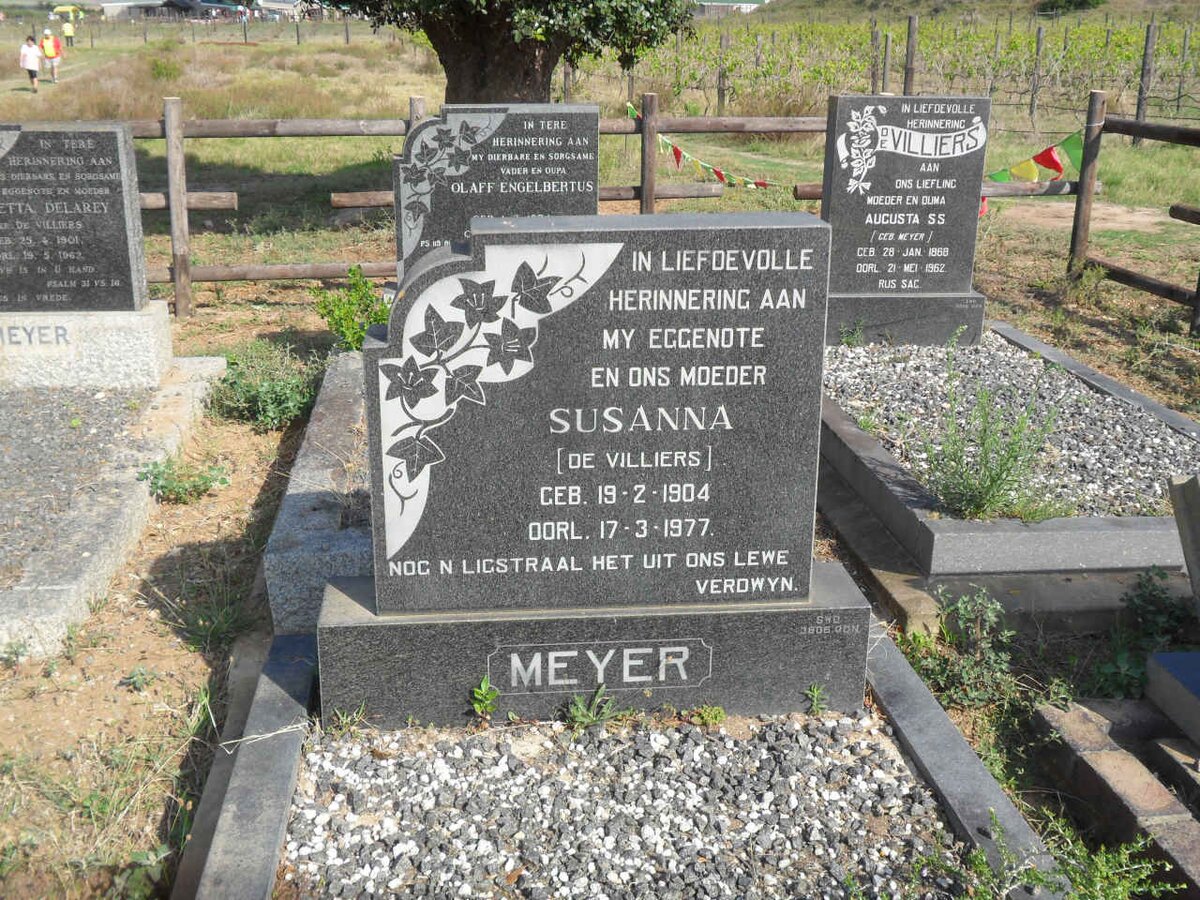 MEYER Susanna nee DE VILLIERS 1904-1977