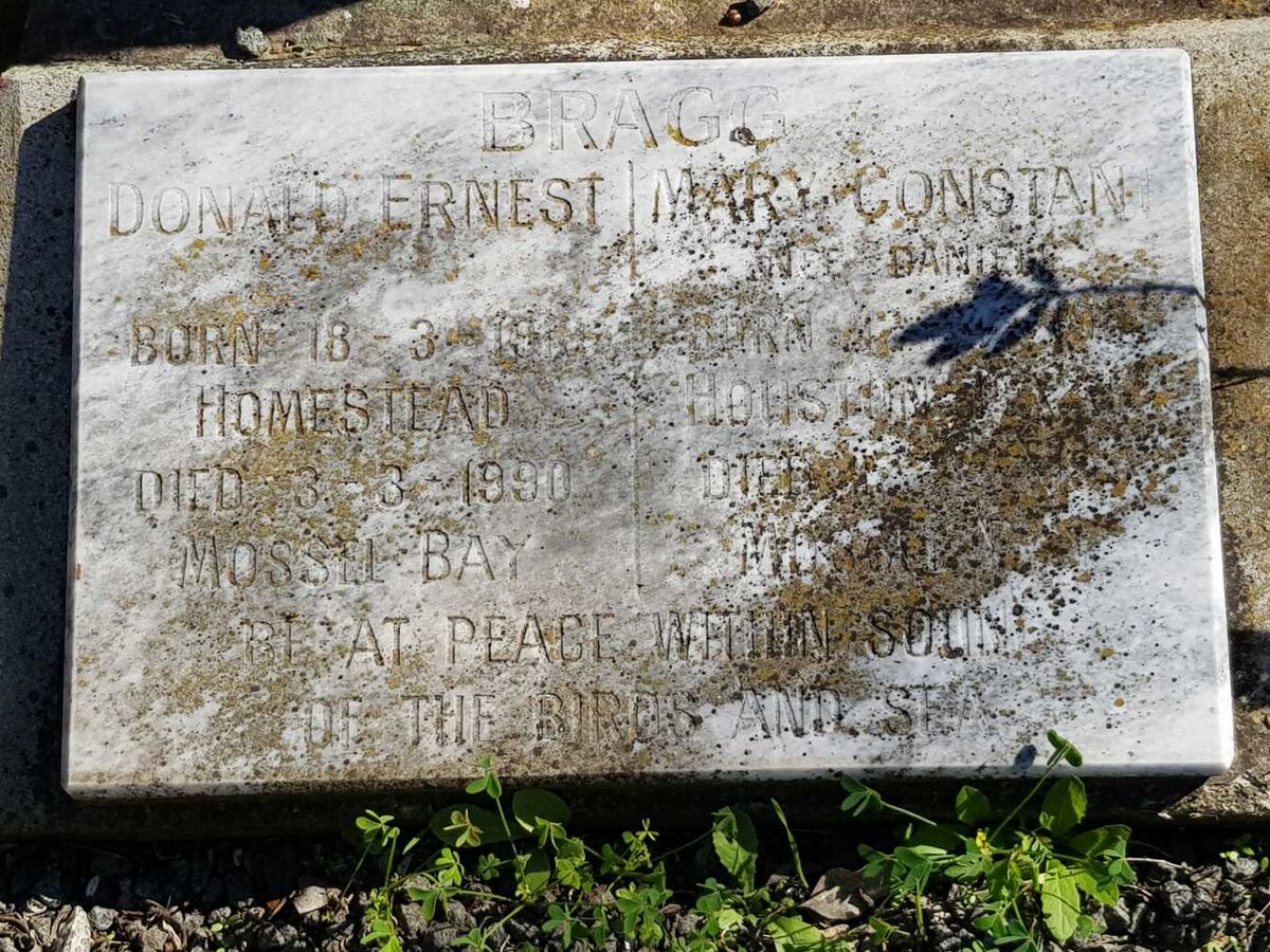 BRAGG Donald Ernest 1919-1990 &amp; Mary Constant DANIELL 1921-1997