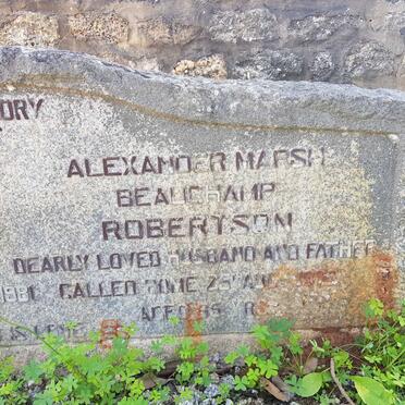 ROBERTSON Alexander Marsh Beauchamp -1975 &amp; Dorothy Magdalene -1981