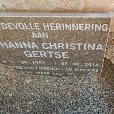 GERTSE Johanna Christina 1953-2014