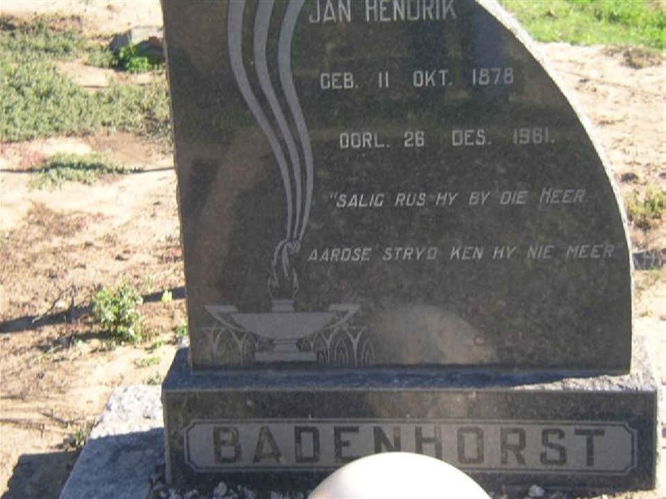 BADENHORST Jan Hendrik 1878-1961