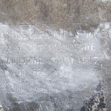 TERBLANCHE Hester J. nee ZAAYMAN 1917-1945