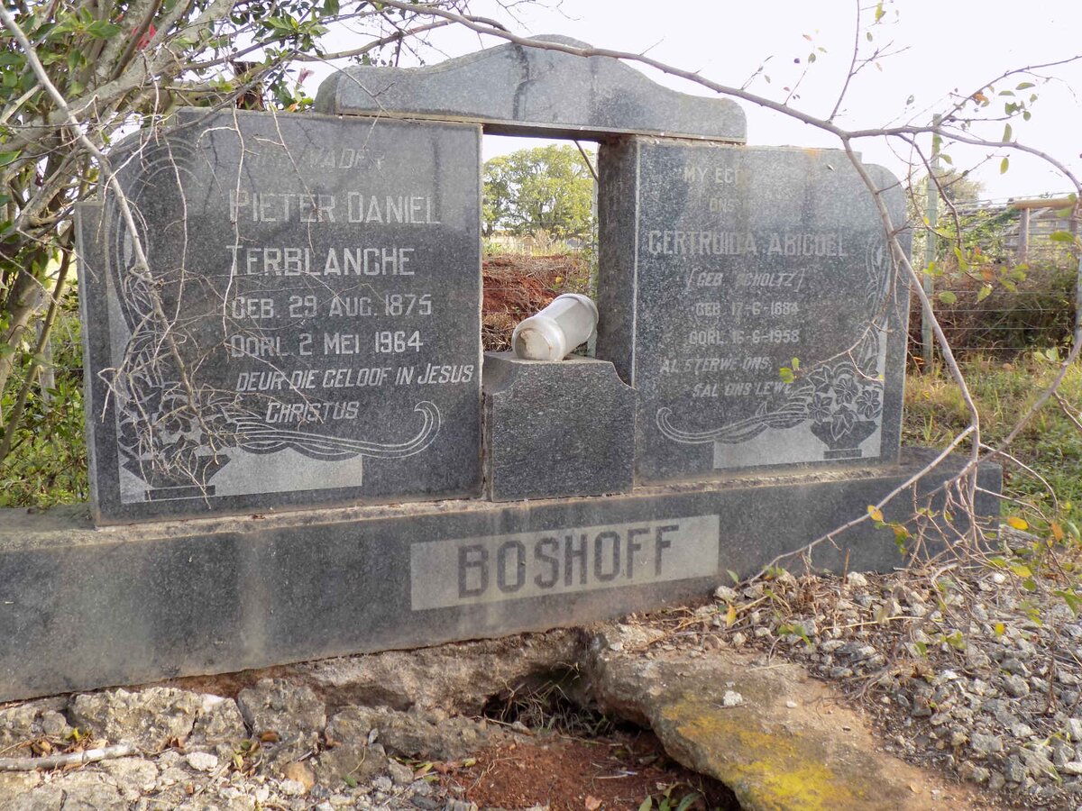 BOSHOFF Pieter Daniel Terblanche 1875-1964 &amp; Gertruida Abiguel SCHOLTZ 1884-1958