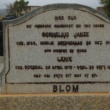BLOM Cornelius Janze 1888-1962 &amp; Lenie ODENDAL 1879-1970