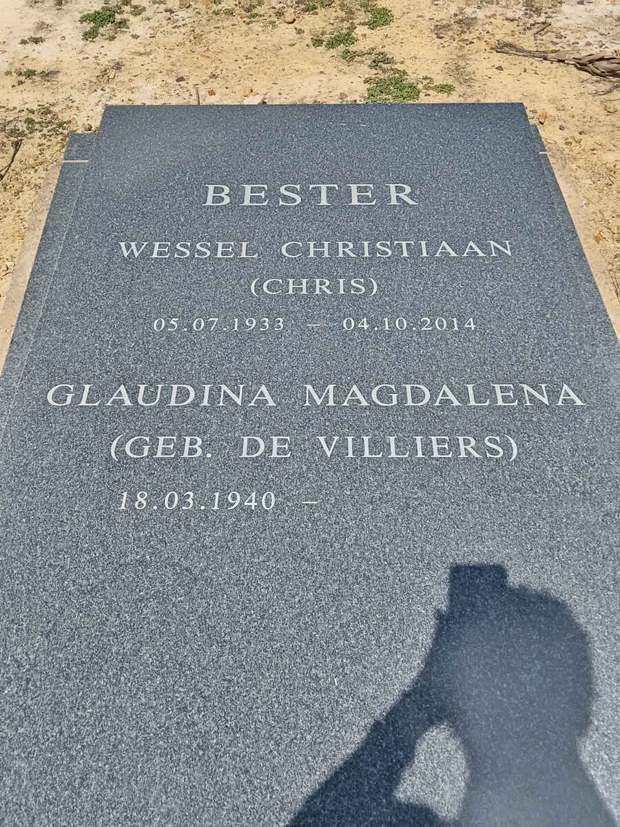 BESTER Wessel Christiaan 1933-2014 &amp; Glaudina Magdalena VILLIERS de 1940-