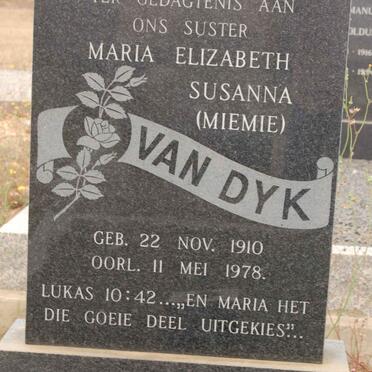 DYK Maria Elizabeth Susanna, van 1910-1978