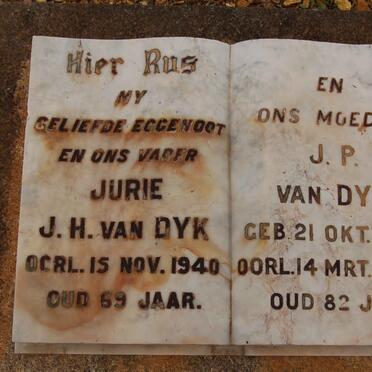 DYK Jurie J.H., van -1940 &amp; J.P. 1876-1959