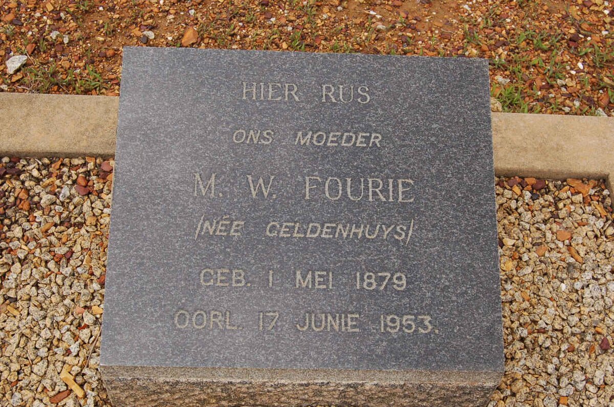 FOURIE M.W. nee GELDENHUYS 1879-1953