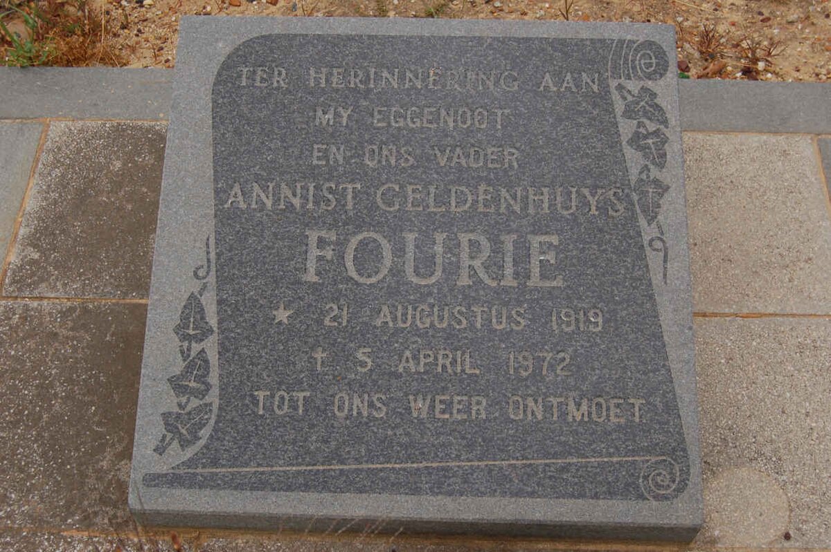 FOURIE Annist Geldenhuys 1919-1972