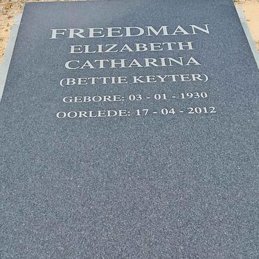 FREEDMAN Elizabeth Catharina nee KEYTER 1930-2012