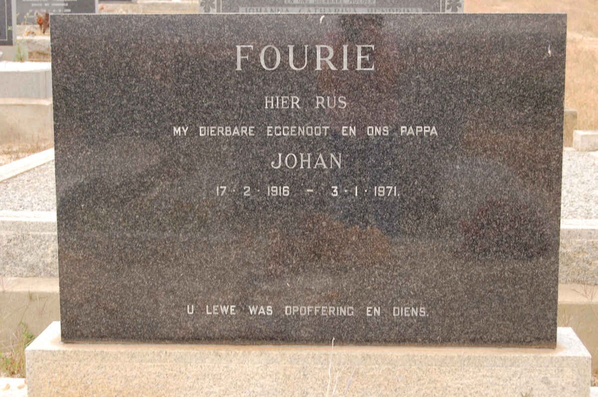 FOURIE Johan 1916-1971