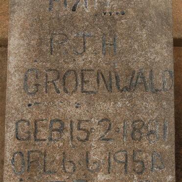 GROENEWALD P.J.H. 1881-1954