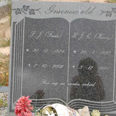 GROENEWALD H.J.C. 1927-1995 &amp; F.J. 1924-2001