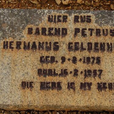 GELDENHUYS Barend Petrus Hermanus 1875-1957