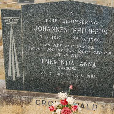GROENEWALD Johannes Philippus 192-1960 &amp; Emerentia Anna GROBLER 1913-1998