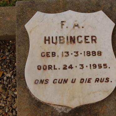 HUBINGER F.A. 1888-1955