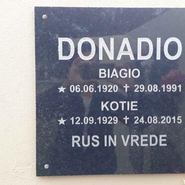DONADIO Biagio 1920-1991 &amp; Kotie 1929-2015