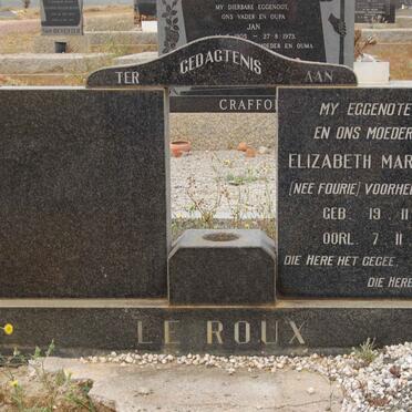 ROUX Elizabeth Maria M., le formerly SWART nee FOURIE 1917-1974