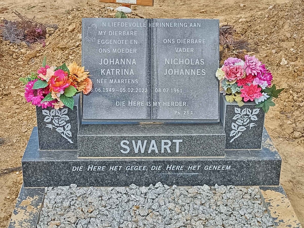 SWART Nicholas Johannes 1961- &amp; Johanna Katrina 1949-2022