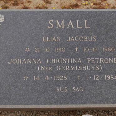 SMALL Elias Jacobus 1910-1980 &amp; Johanna Christina Petronella GERMISHUYS 1925-1984