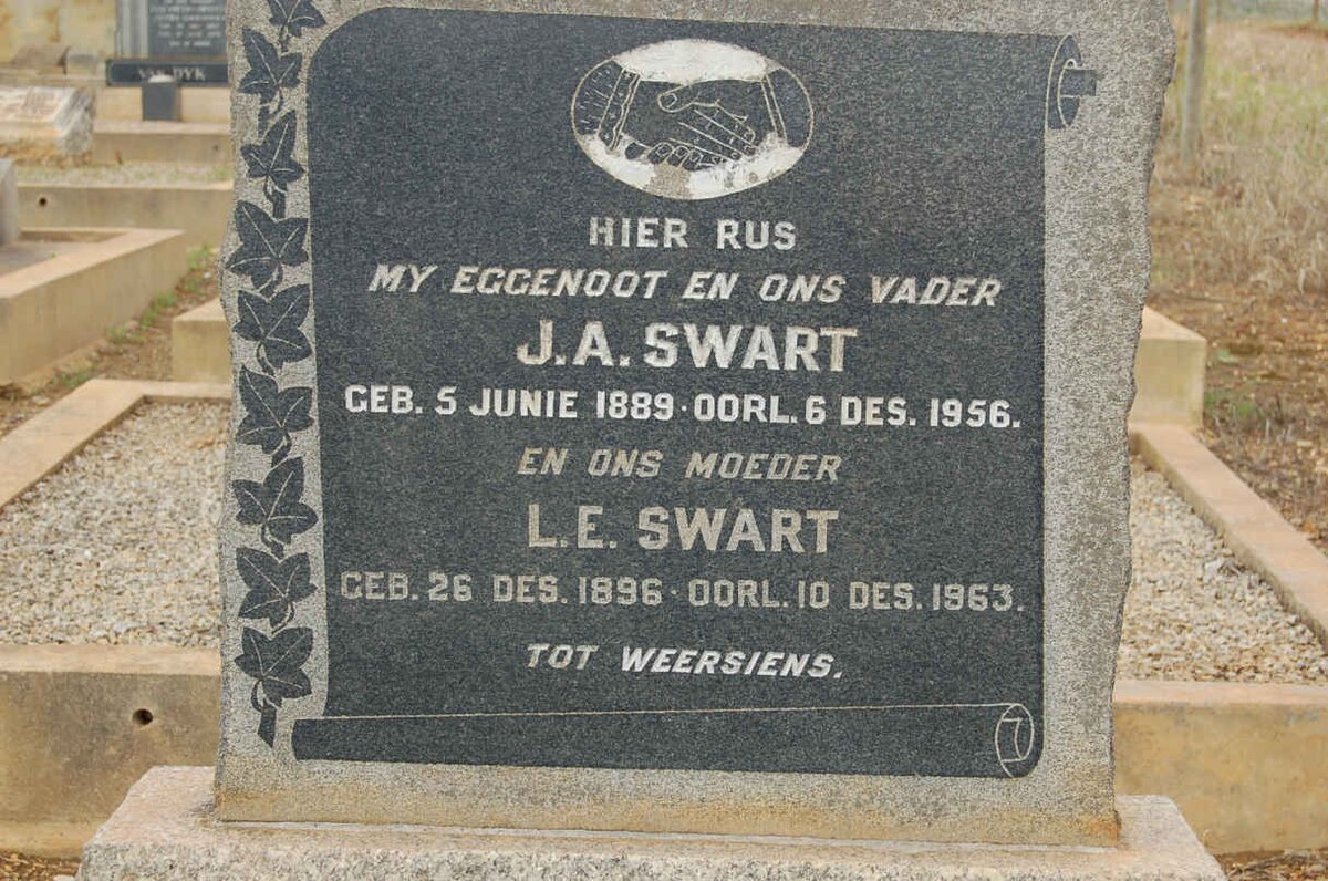 SWART J.A. 1889-1956 &amp; L.E. 1896-1963
