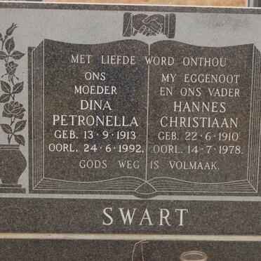 SWART Hannes Christiaan 1910-1978 &amp; Dina Petronella 1913-1992