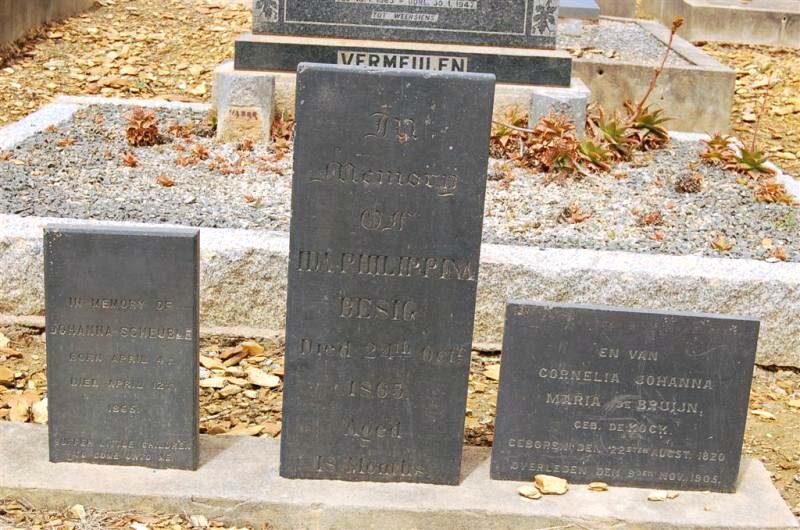 SCHEUBLE Johanna 1865 :: BESIG Phillippina -1865 :: DE BRUIJN Cornelia Johanna Maria nee DE KOCK 1820-1905