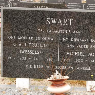 SWART Michiel Jacobus 1900-1984 &amp; G.A.J. WESSELS 1903-1993