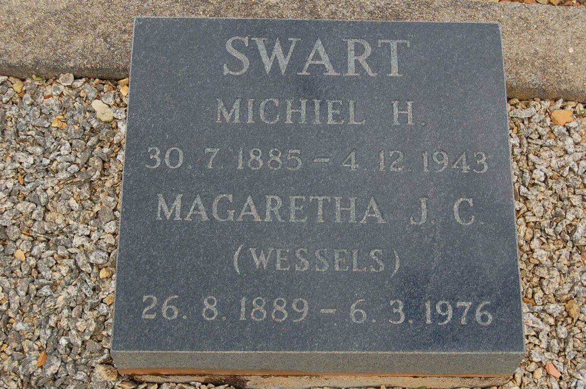 SWART Michiel H. 1885-1943 &amp; Magretha J.C. WESSELS 1889-1976