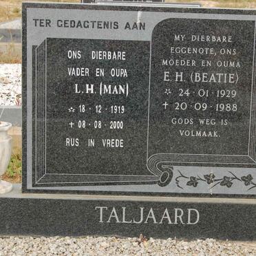 TALJAARD L.H. 1919-2000 &amp; E.H. 1929-1988